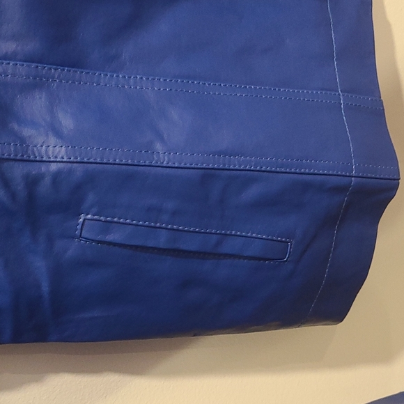 NEW Guillaume blue leather zip up jacket - Picture 5 of 7